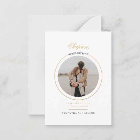 Weモダン写真得婚約パーティ ノートカード (正面)