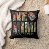 WEラブハートMIMIが黒に写真を追加文字 クッション (ブランケット)