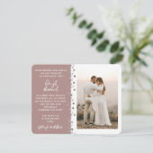 We得グリッター結婚したハートフォトバラ金ゴールド白 招待状 (スタンド正面)