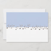 We得グリッター結婚したハートフォトブルーホワイト 招待状 (裏面)