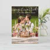 We得結婚したモダントレンディーScriptフォトカード サンキューカード (スタンド正面)