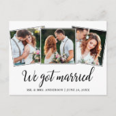 We得結婚した結婚の3枚の写真 ポストカード (正面)
