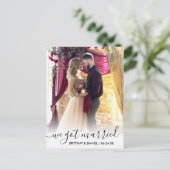 We得 Script 結婚した Overlay Photo ポストカード (スタンド正面)