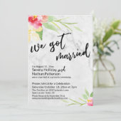 We得 Water Color Flowers & Gray Marble 招待状 (スタンド正面)