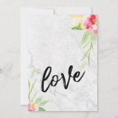 We得 Water Color Flowers & Gray Marble 招待状 (裏面)