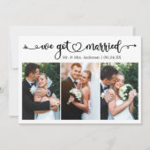 We書道得ハート3結婚写真 案内状 (正面)