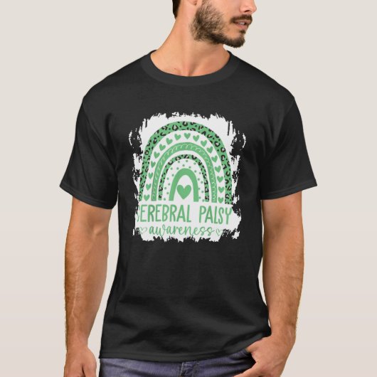 We衣服グリーン大脳麻痺認識度CP月 Tシャツ (正面)