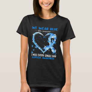 We衣服ピンクfor脱毛症認識度ハートリボン Tシャツ