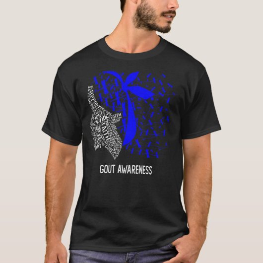 We衣服ブルーフォー痛風認識度 Tシャツ (正面)