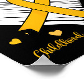 We衣服金ゴールド小児癌認識度金ゴールドRibbo ポスター (角)