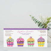 We "ハート"カップケーキロング招待状 招待状 (スタンド正面)