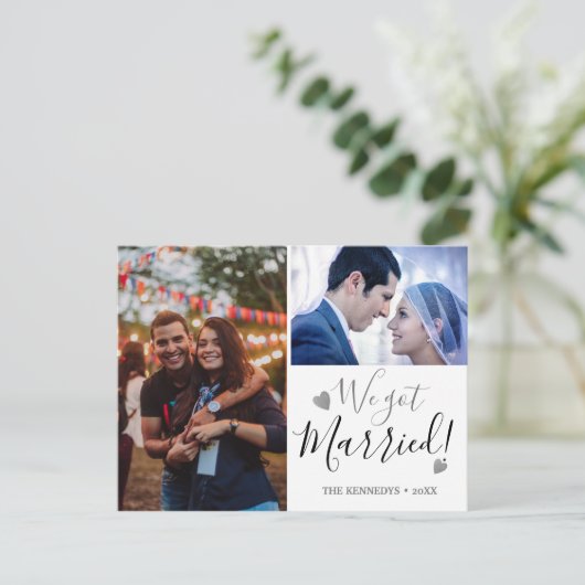 We 得 2結婚した写真結婚発表 案内ポストカード (スタンド正面)