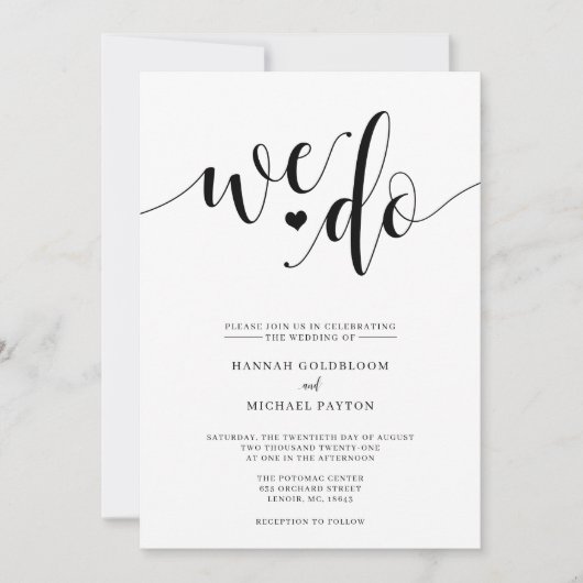 We 素朴 Do結婚式招待状 招待状 (正面)