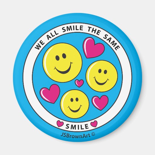 We allスマイルThe Same_Round Magnet 2.25インチ マグネット (正面)