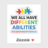 We All Have Different Abilities Awareness Art シール (シート)