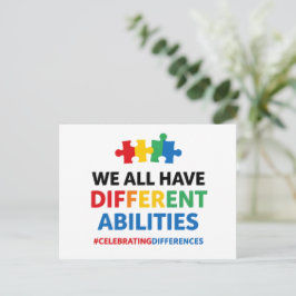 We All Have Different Abilities Awareness Art ポストカード