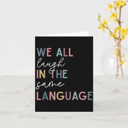 We All Laugh In The Same Language, English Languag カード (黄色い花)