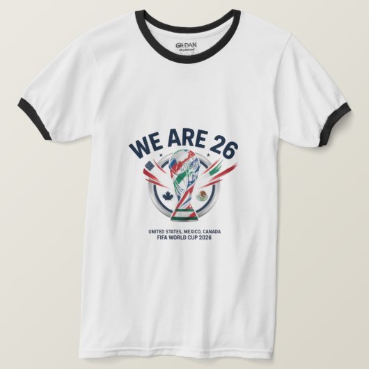 「We Are 26」- アメリカ、カナダ、メキシコ FIFA 女子 Tシャツ (デザイン正面)
