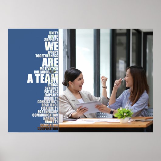 WE ARE A TEAM Inspirational Wall Art for Offices ポスター (正面)