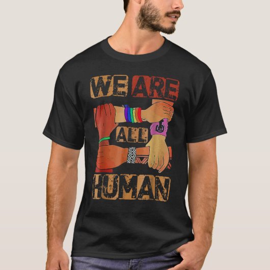 We Are All Human Black History Month Afro African  Tシャツ (正面)