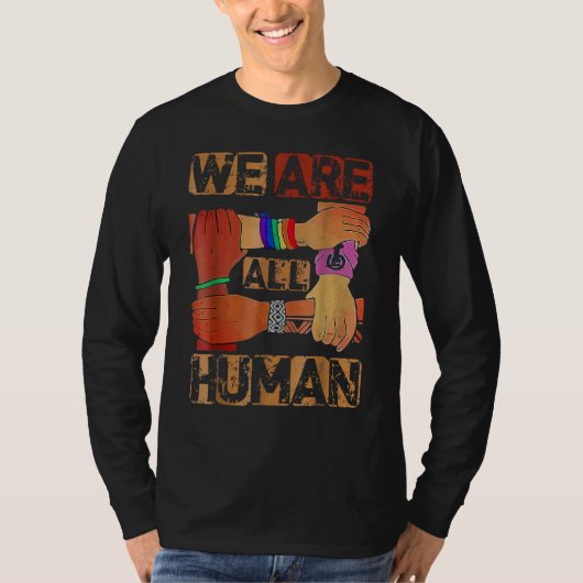 We Are All Human Black History Month Afro African  Tシャツ (正面)