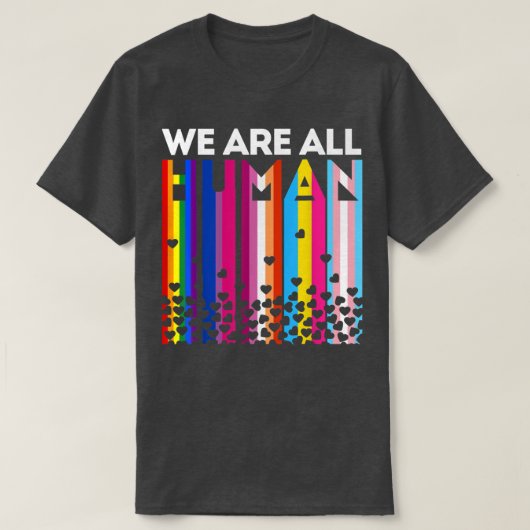 We Are All Human Lgbt Gay Rights Pride Parade Ally Tシャツ (デザイン正面)