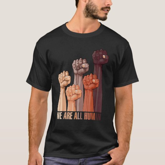 We Are All Human Melanin Black Pride African Ameri Tシャツ (正面)