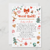 We Are Back Elf Arrival Return Christmas Letter 招待状 (正面)