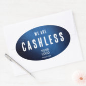 We are Cashless - Blue Grunge Gradient 楕円形シール (封筒)