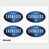 We are Cashless - Blue Grunge Gradient 楕円形シール (シート)