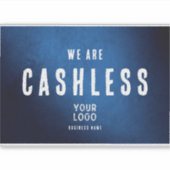 We are Cashless - Blue Grunge Gradient Vinyl シール (正面)