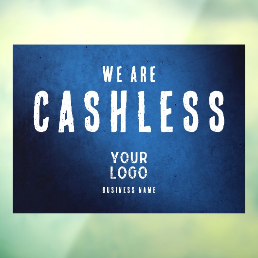 We Are Cashless Business Logo Blue Gradient ウィンドウサイン (シート3)