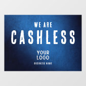 We Are Cashless Business Logo Blue Gradient ウィンドウサイン (シート)