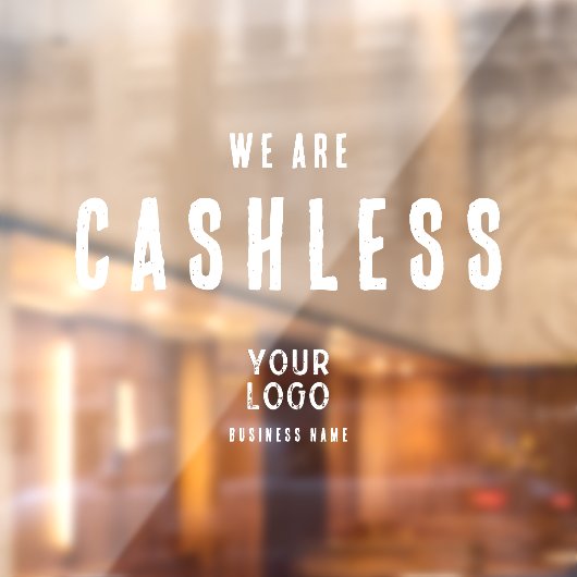 We Are Cashless Business Logo Clear ウィンドウサイン (シート2)