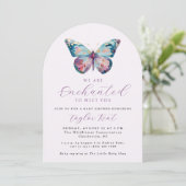 We are Enchanted To Meet You Butterfly Baby Shower 招待状 (スタンド正面)