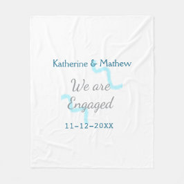 We are engaged blue gray watercolor spiral stylish フリースブランケット