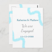 We are engaged blue gray watercolor spiral stylish ポストカード (正面/裏面)