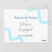 We are engaged blue gray watercolor spiral stylish ポストカード (裏面)