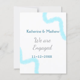 We are engaged blue gray watercolor spiral stylish ポストカード