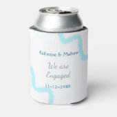 We are engaged blue gray watercolor spiral stylish 缶クーラー (缶裏面)