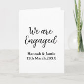 We are Engaged couple name date calligraphystylish カード (正面)