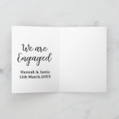 We are Engaged couple name date calligraphystylish カード (内部)