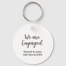 We are Engaged couple name date calligraphystylish キーホルダー