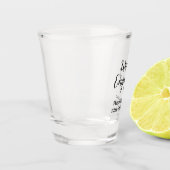 We are Engaged couple name date calligraphystylish ショットグラス (左)