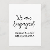 We are Engaged couple name date calligraphystylish ポストカード (正面)