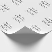 We are Engaged couple name date calligraphystylish ラッピングペーパー (角)