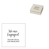 We are Engaged couple name date calligraphystylish ラバースタンプ (押印)