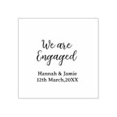 We are Engaged couple name date calligraphystylish ラバースタンプ (インプリント)