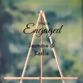 We are engaged couple name romantic stylish simple アクリルサイン (ニュートラル)