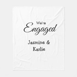 We are engaged couple name romantic stylish simple フリースブランケット
